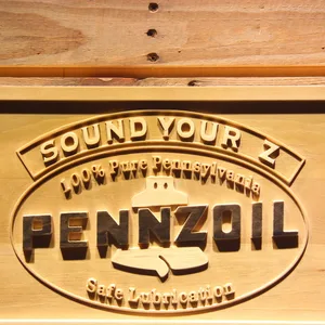Pennzoil Sound Your Z Wood Sign