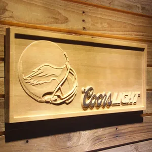 Philadelphia Eagles Coors Light Helmet Wood Sign