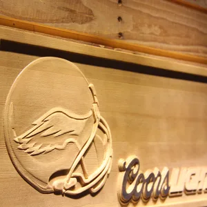 Philadelphia Eagles Coors Light Helmet Wood Sign