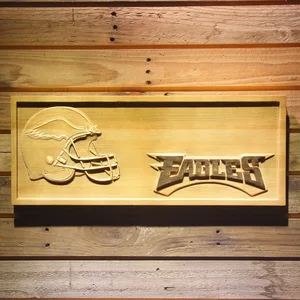 Philadelphia Eagles Helmet Wood Sign