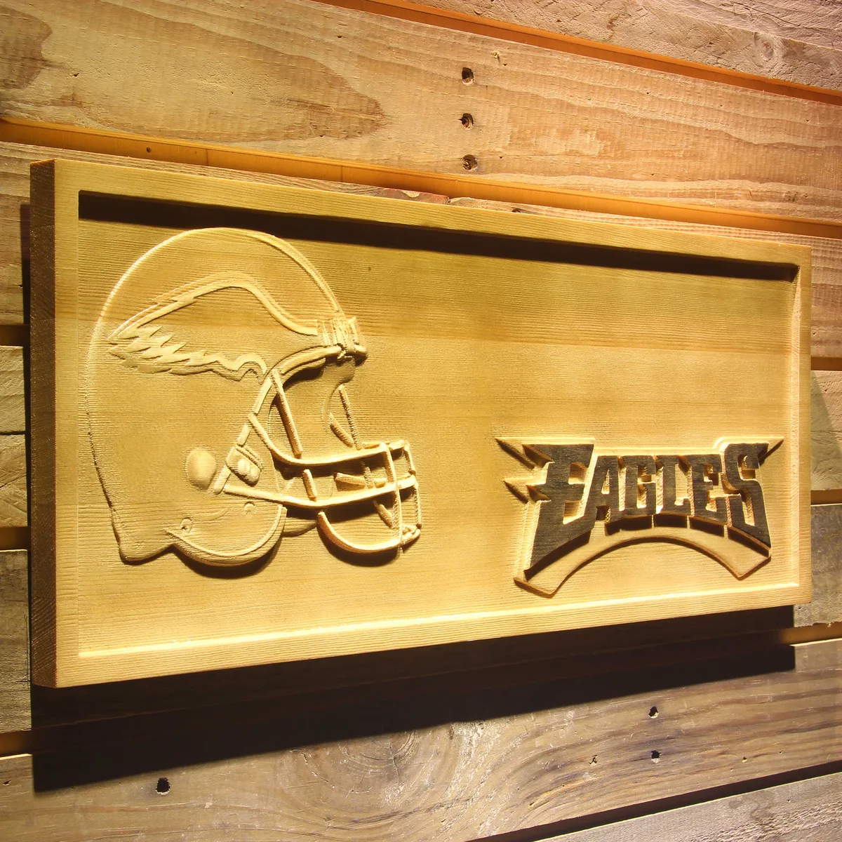 Philadelphia Eagles Helmet Wood Sign