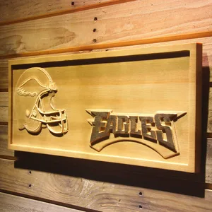 Philadelphia Eagles Helmet Wood Sign