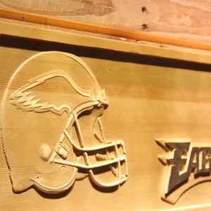 Philadelphia Eagles Helmet Wood Sign