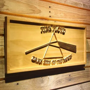 Pink Floyd Dark Side of the Moon Triangle Wood Sign