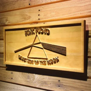 Pink Floyd Dark Side of the Moon Triangle Wood Sign