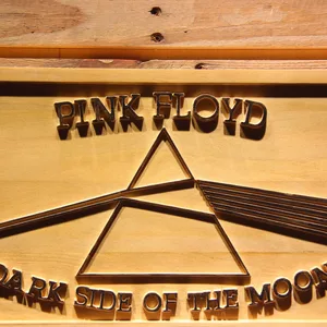 Pink Floyd Dark Side of the Moon Triangle Wood Sign