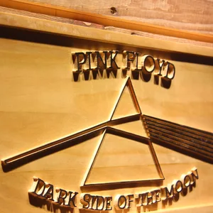 Pink Floyd Dark Side of the Moon Triangle Wood Sign
