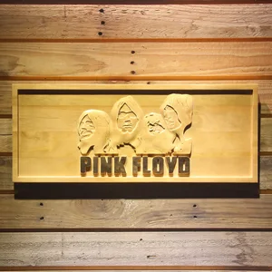Pink Floyd Faces Wood Sign