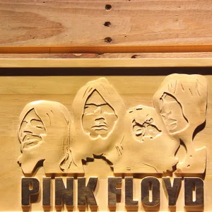 Pink Floyd Faces Wood Sign