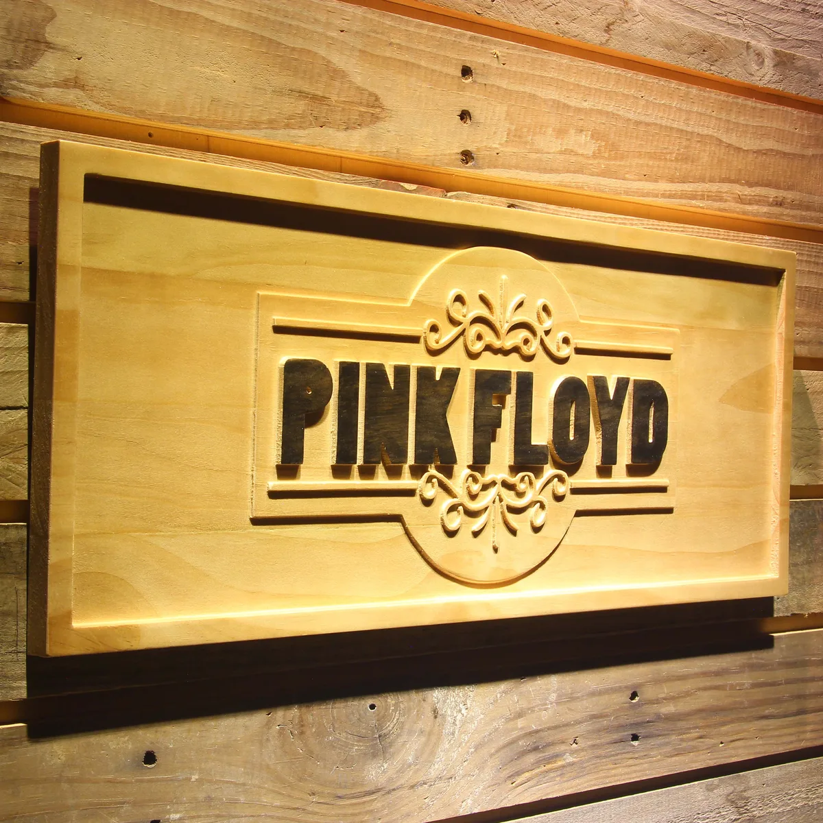 Pink Floyd Old Time Logo Wood Sign