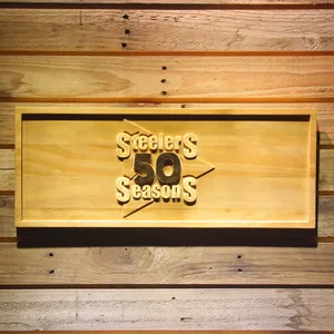 Pittsburgh Steelers 50th Anniversary Logo Wood Sign - Legacy Edition