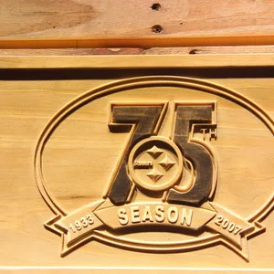 Pittsburgh Steelers 75th Anniversary Logo Wood Sign - Legacy Edition