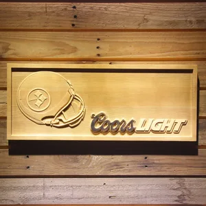 Pittsburgh Steelers Coors Light Helmet Wood Sign