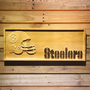 Pittsburgh Steelers Helmet Wood Sign