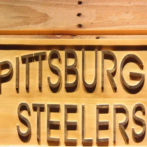 Pittsburgh Steelers Text Wood Sign