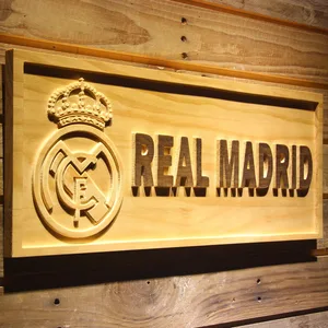 Real Madrid CF Crest Wood Sign
