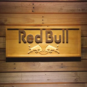 Red Bull Wordmark Wood Sign