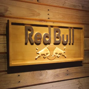 Red Bull Wordmark Wood Sign
