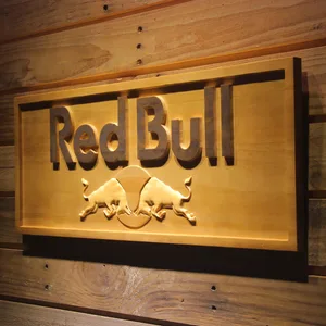 Red Bull Wordmark Wood Sign