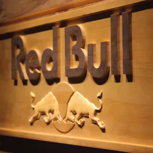 Red Bull Wordmark Wood Sign