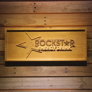 Rockstar Energy Drink Wood Sign