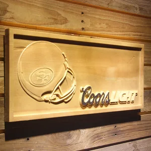 San Francisco 49ers Coors Light Helmet Wood Sign