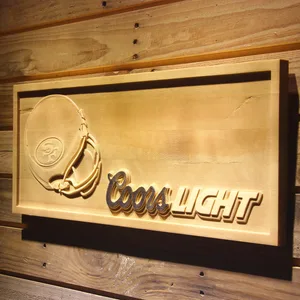 San Francisco 49ers Coors Light Helmet Wood Sign