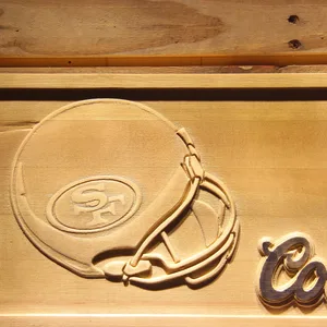 San Francisco 49ers Coors Light Helmet Wood Sign
