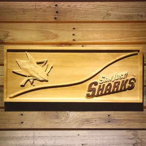 San Jose Sharks Split Wood Sign