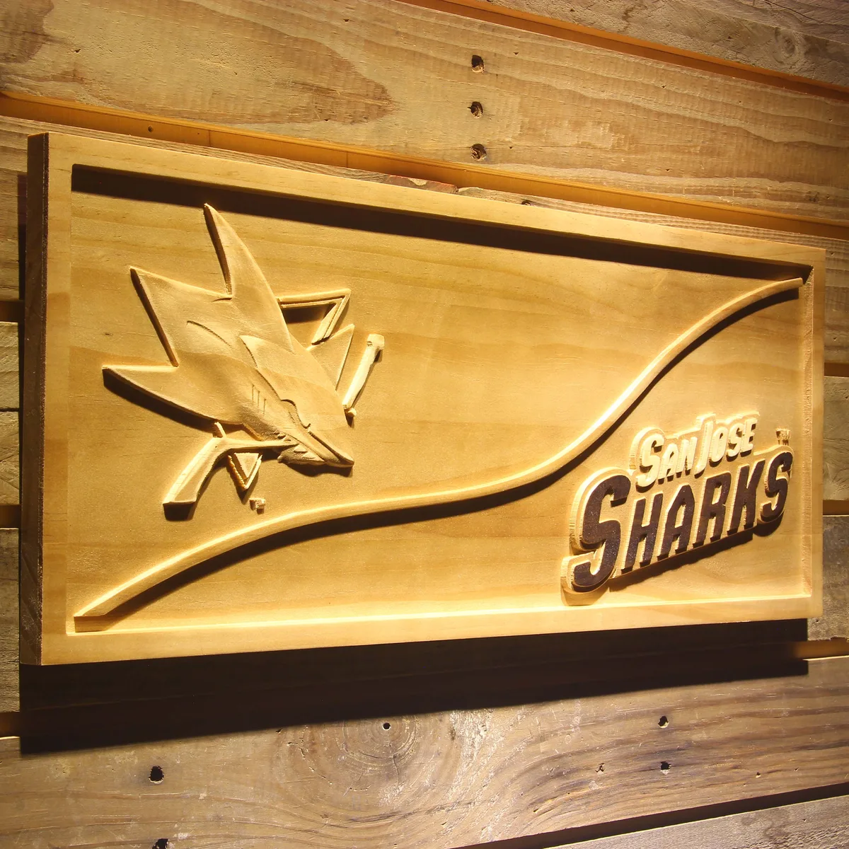 San Jose Sharks Split Wood Sign