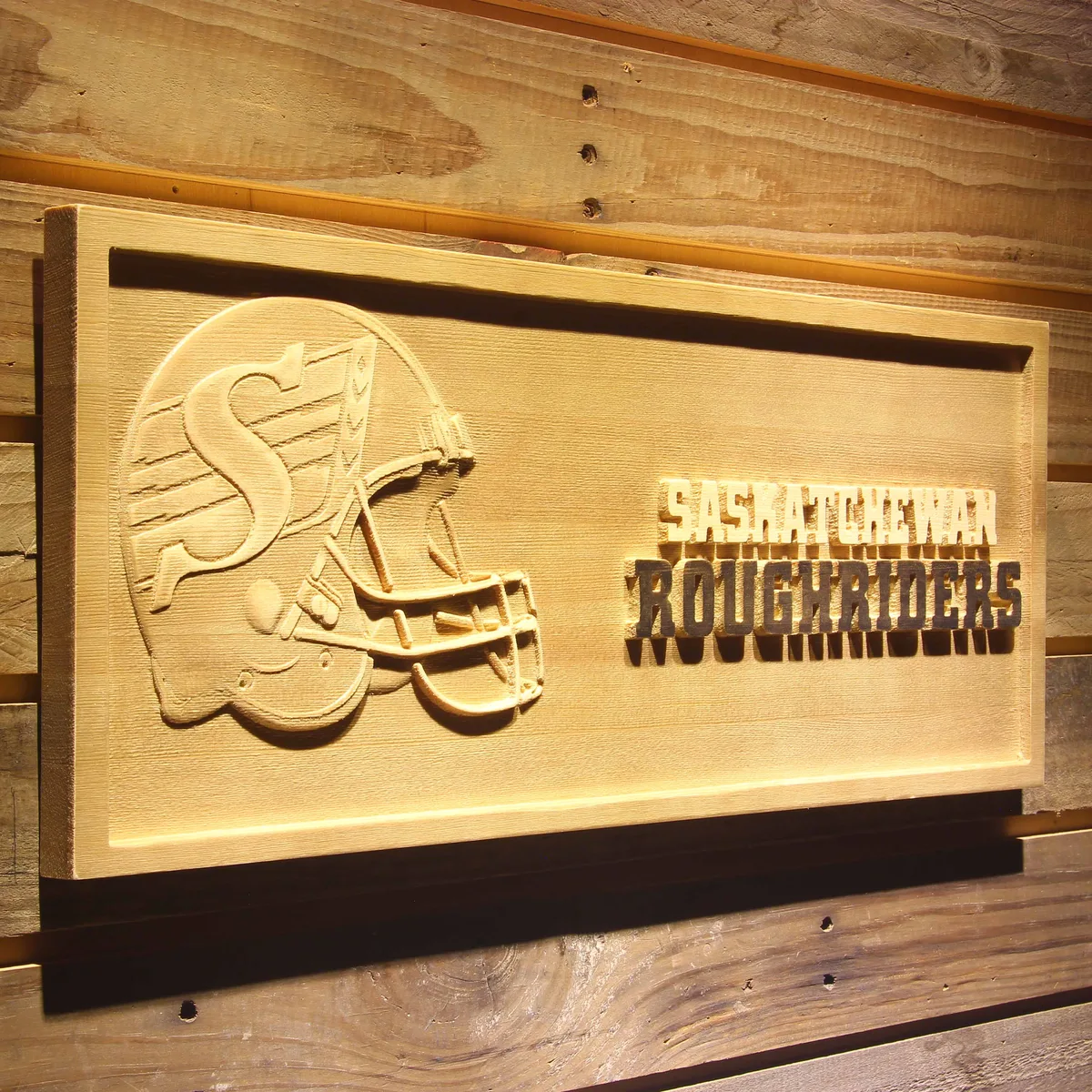 Saskatchewan  Roughriders Helmet Wood Sign - Legacy Edition