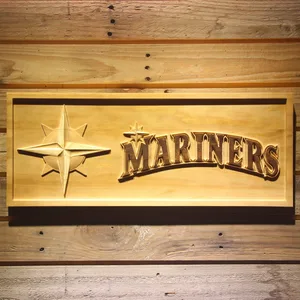 Seattle Mariners 3 Wood Sign