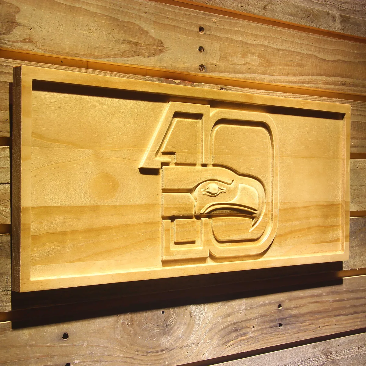 Seattle Seahawks 10th Anniversary Logo Wood Sign - Legacy Edition