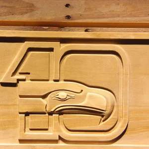 Seattle Seahawks 10th Anniversary Logo Wood Sign - Legacy Edition