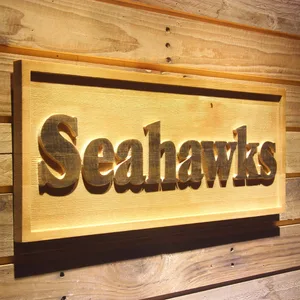 Seattle Seahawks 1976-2001 Text Wood Sign - Legacy Edition
