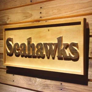 Seattle Seahawks 1976-2001 Text Wood Sign - Legacy Edition