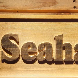 Seattle Seahawks 1976-2001 Text Wood Sign - Legacy Edition