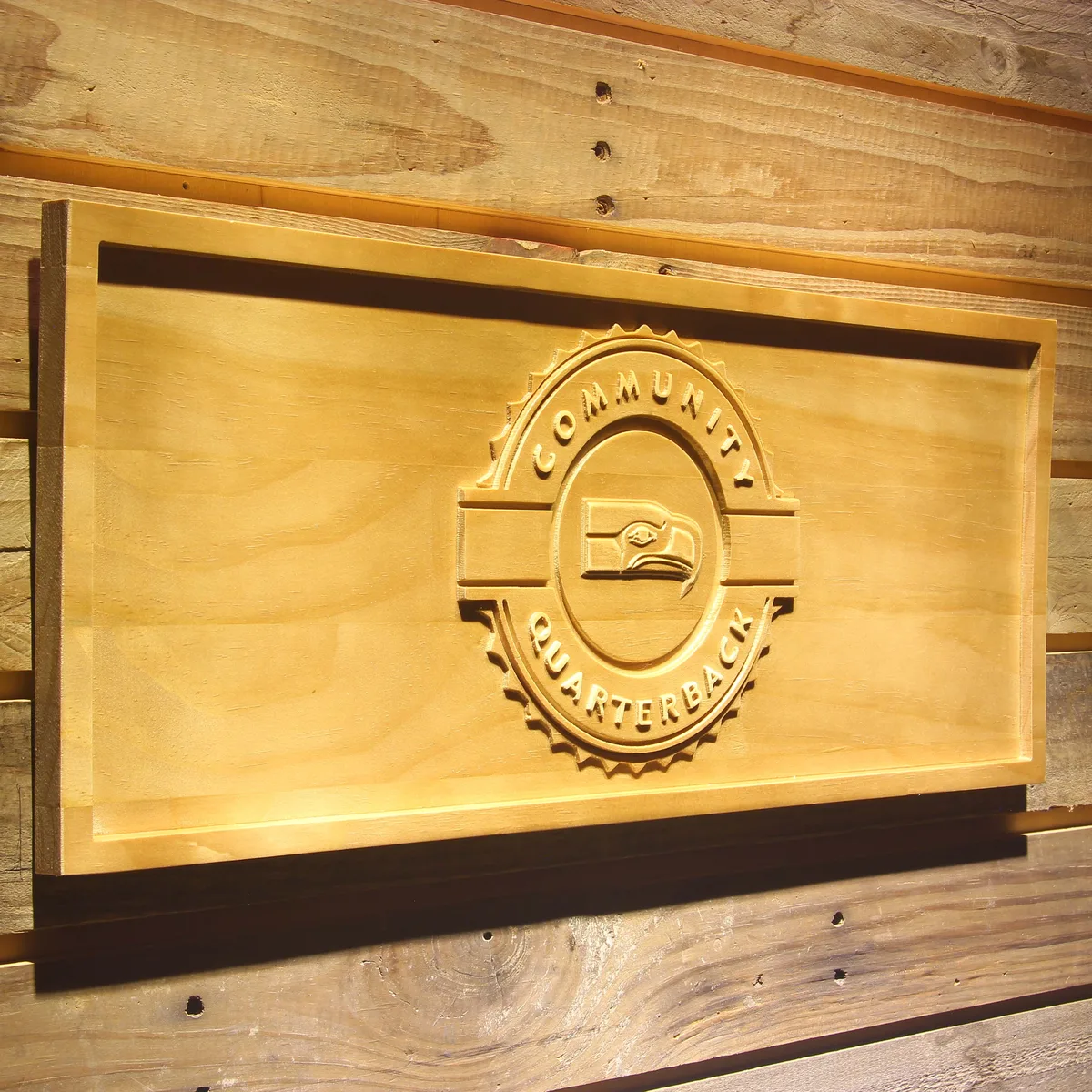 Seattle Seahawks Community Quarterback Wood Sign - Legacy Edition