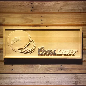 Seattle Seahawks Coors Light Helmet Wood Sign
