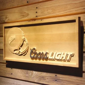Seattle Seahawks Coors Light Helmet Wood Sign