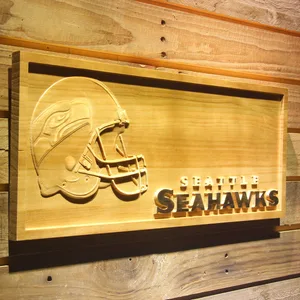 Seattle Seahawks Helmet Wood Sign
