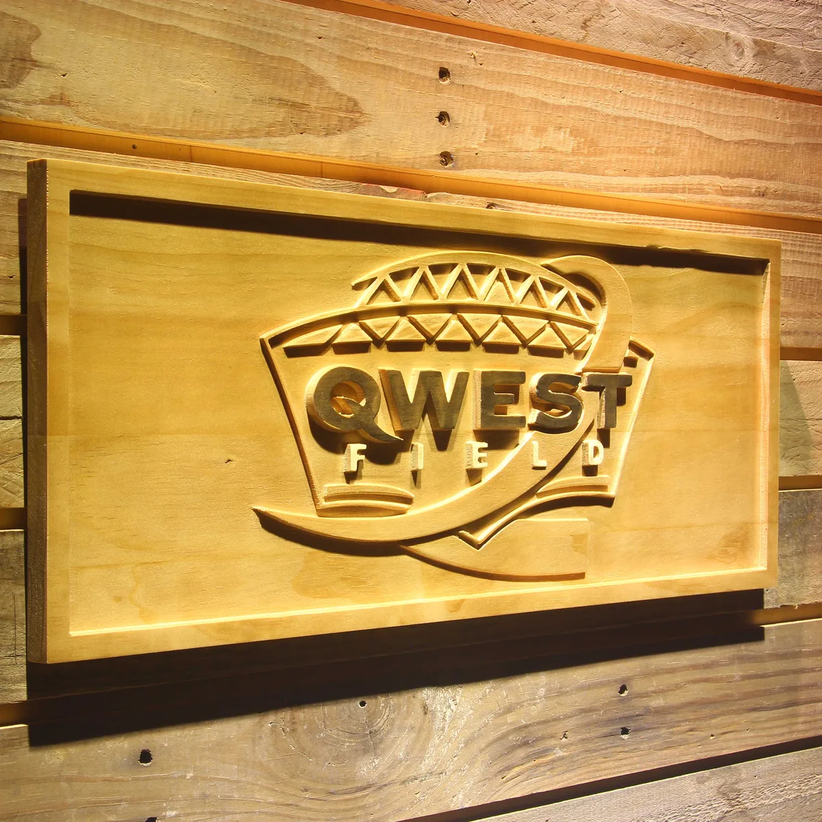 Seattle Seahawks Qwest Field Wood Sign - Legacy Edition