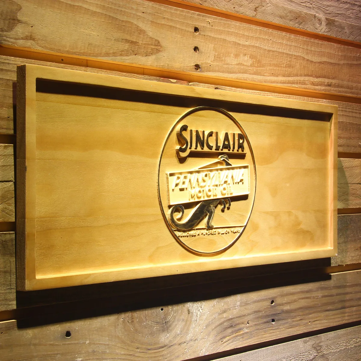 Sinclair Motor Oil Wood Sign