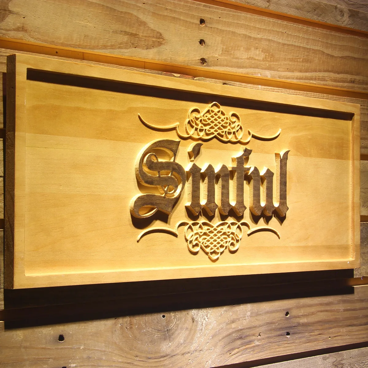 Sinful Wood Sign
