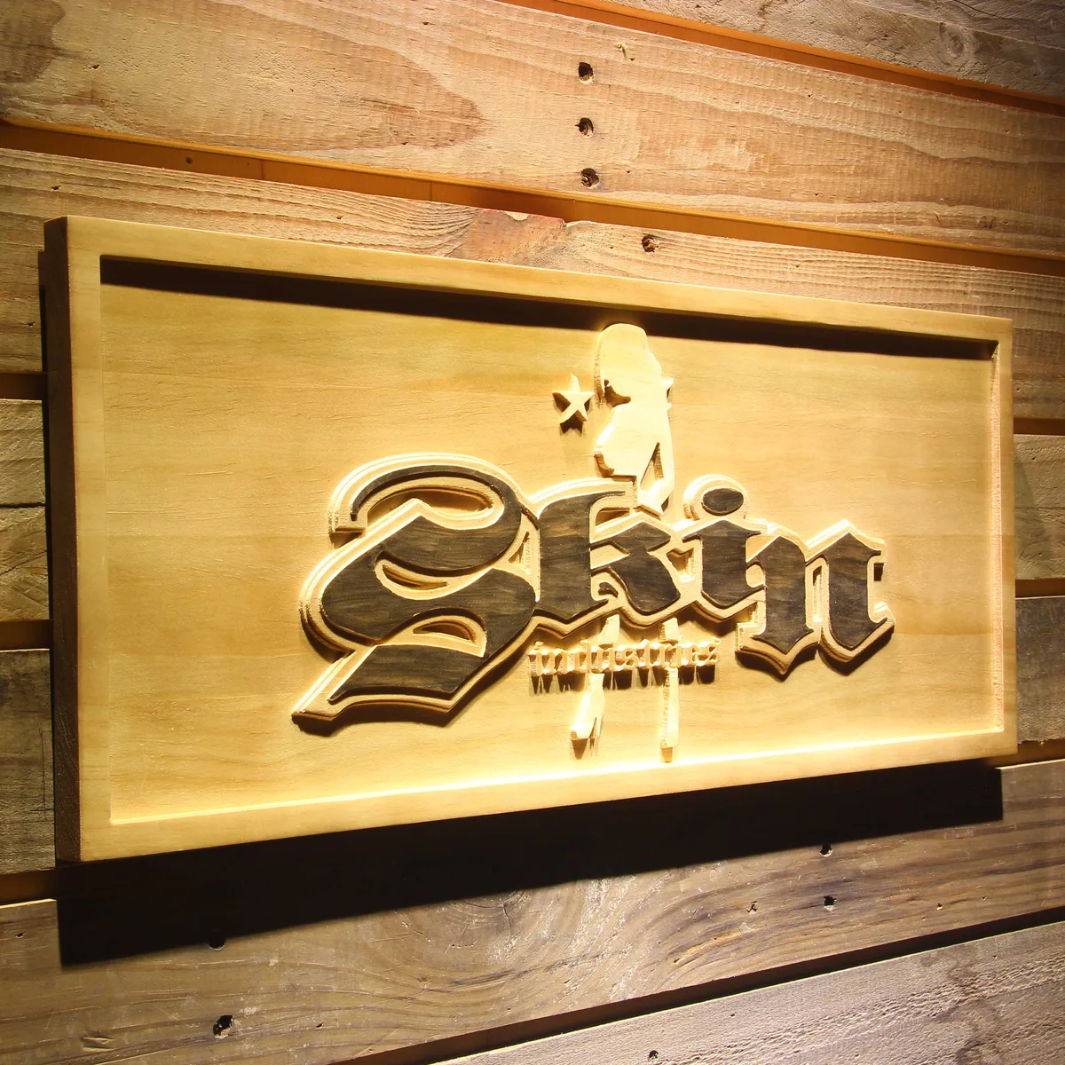 Skin Industries Standing Woman Wood Sign
