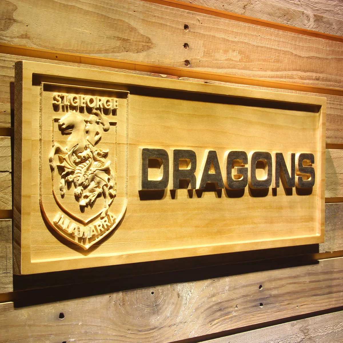 St. George Illawarra Dragons Wood Sign