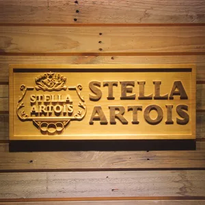 Stella Artois Crest Wood Sign