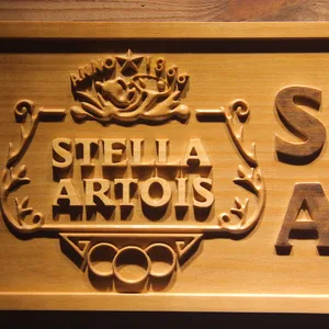 Stella Artois Crest Wood Sign