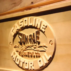 Sunrae Gasoline & Motor Oil Wood Sign