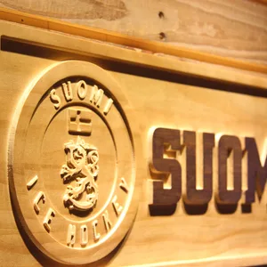 Suomi Ice Hockey Wood Sign